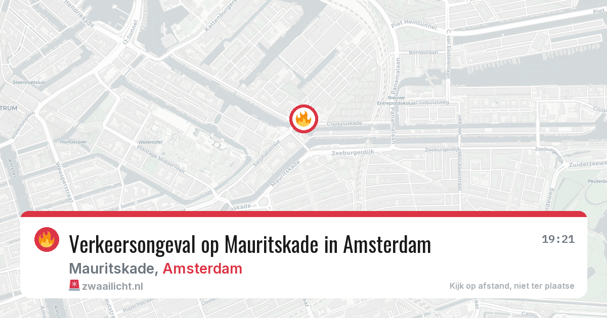 Verkeersongeval op Mauritskade in Amsterdam — 26 jun 2026