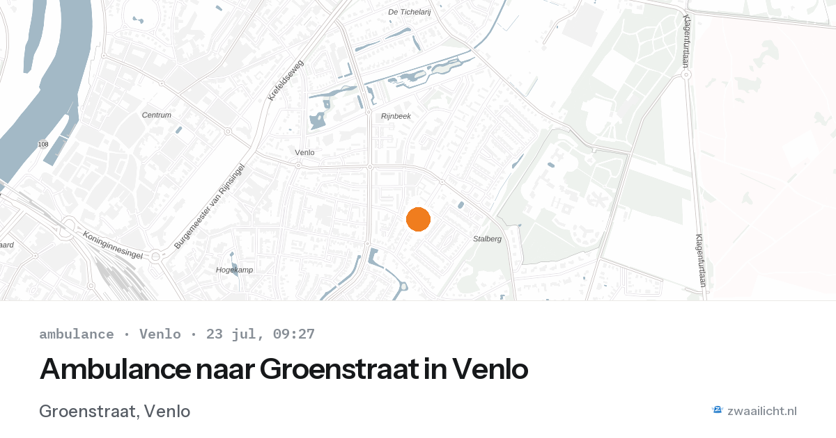 Ambulance naar Groenstraat in Venlo — 23 jul 2026