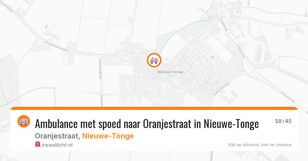 Ambulance met spoed naar Oranjestraat in Nieuwe-Tonge — 3 jun 2026