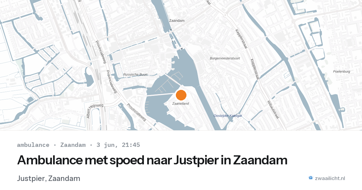 Ambulance met spoed naar Justpier in Zaandam — 3 jun 2026