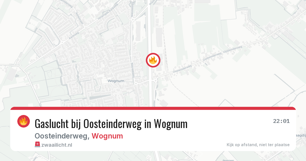 Gaslucht bij Oosteinderweg in Wognum — 4 jul 2026