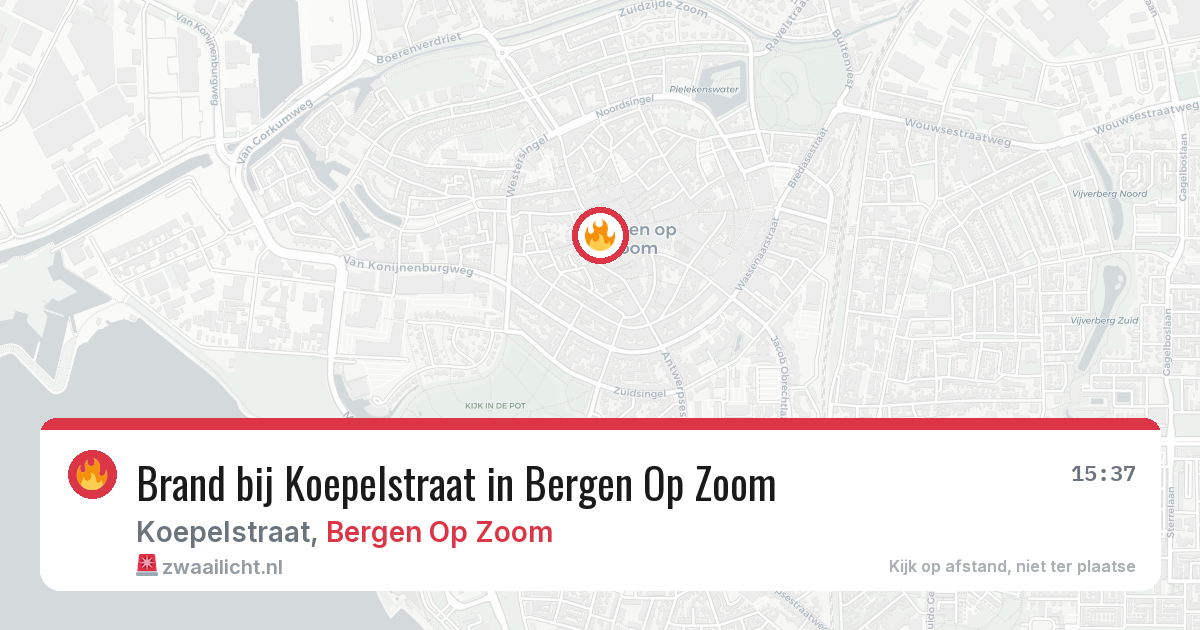 Brand bij Koepelstraat in Bergen Op Zoom — 13 jun 2026