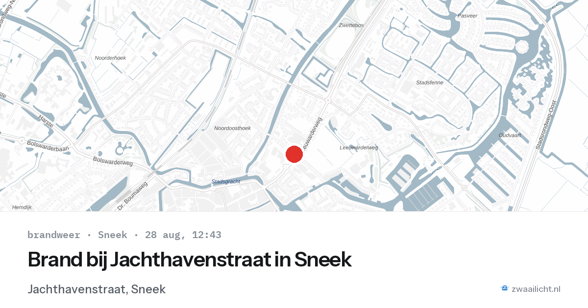 Brand bij Jachthavenstraat in Sneek — 28 aug 2026