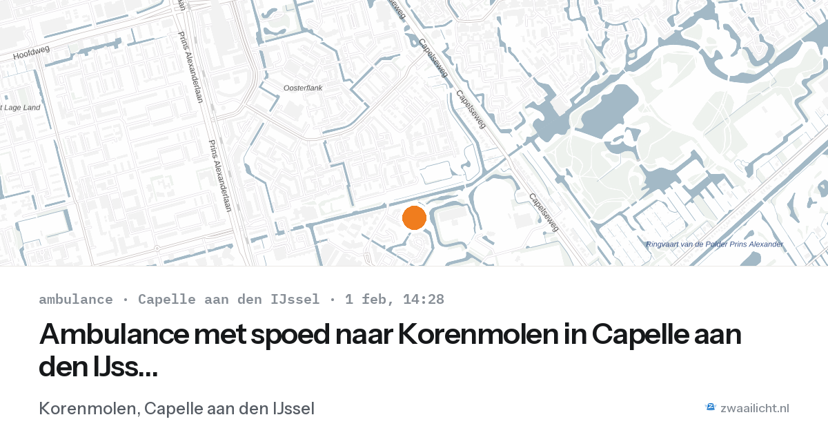 Ambulance met spoed naar Korenmolen in Capelle aan den IJssel — 1 feb 2026