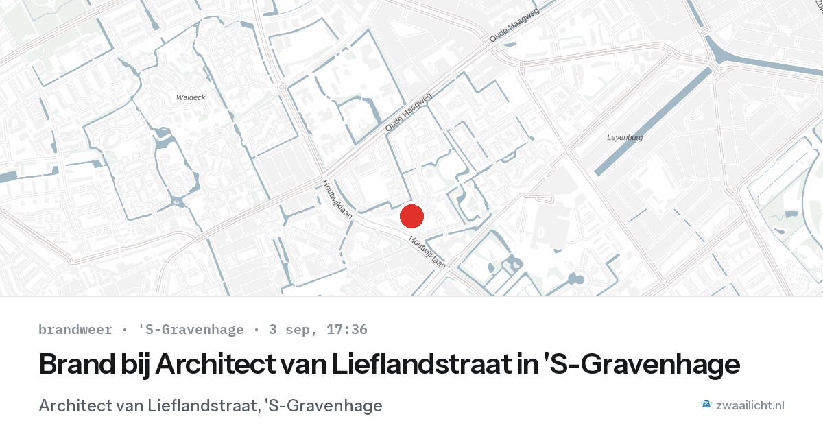 Brand bij Architect van Lieflandstraat in 'S-Gravenhage — 3 sep 2026