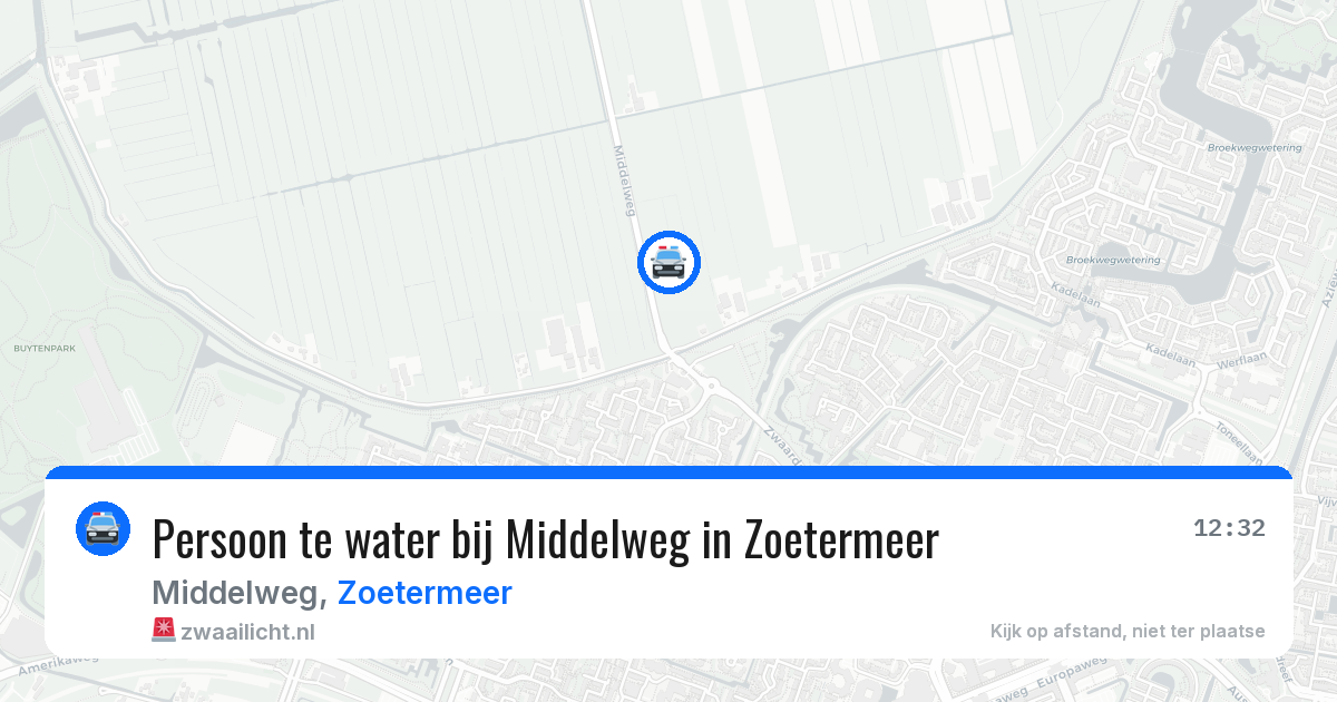 Persoon te water bij Middelweg in Zoetermeer — 19 apr 2026