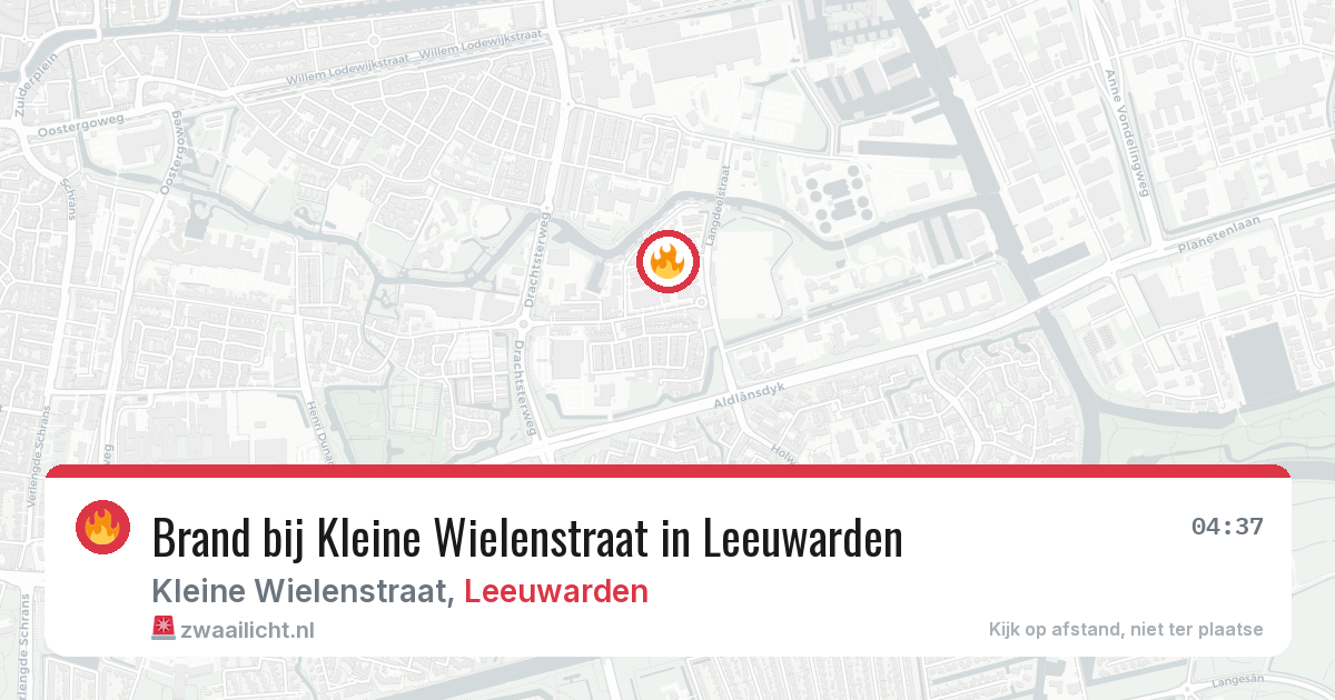 Brand bij Kleine Wielenstraat in Leeuwarden — 2 aug 2026