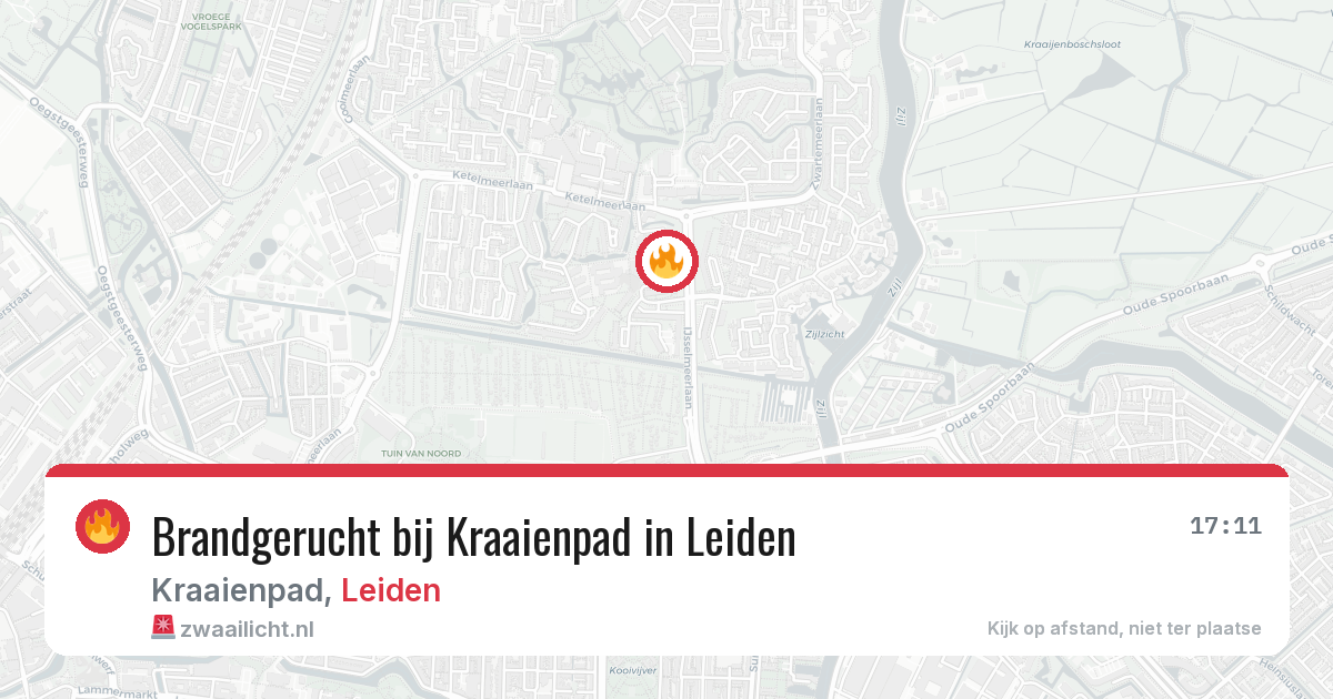 Brandgerucht bij Kraaienpad in Leiden — 4 jun 2026