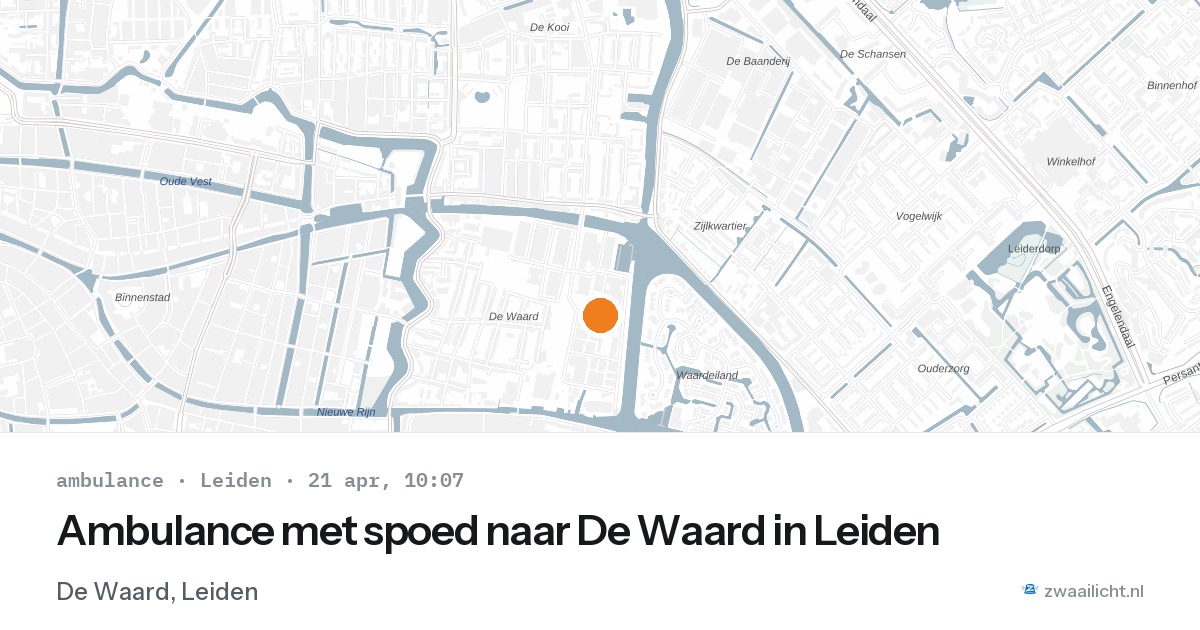 Ambulance met spoed naar De Waard in Leiden — 21 apr 2026