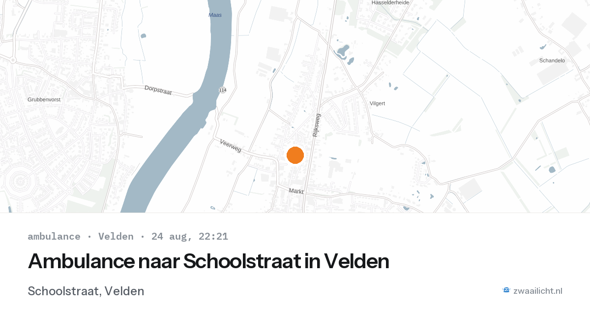 Ambulance naar Schoolstraat in Velden — 24 aug 2026