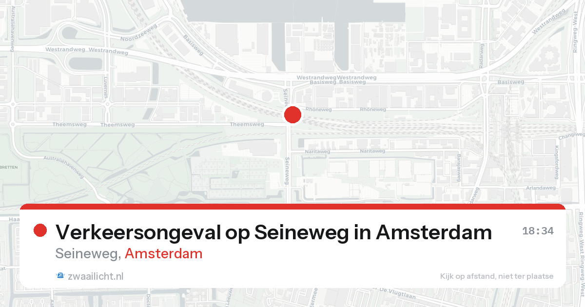 Verkeersongeval op Seineweg in Amsterdam — 17 aug 2026