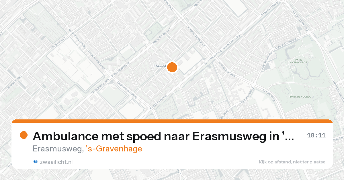 Ambulance met spoed naar Erasmusweg in 's-Gravenhage — 17 aug 2026