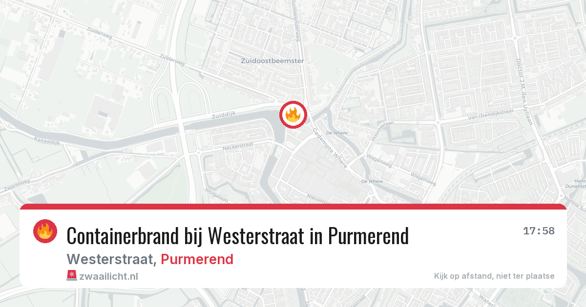 Containerbrand bij Westerstraat in Purmerend — 19 jun 2026
