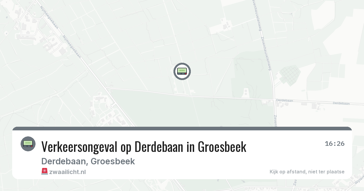 Verkeersongeval op Derdebaan in Groesbeek — 8 aug 2026