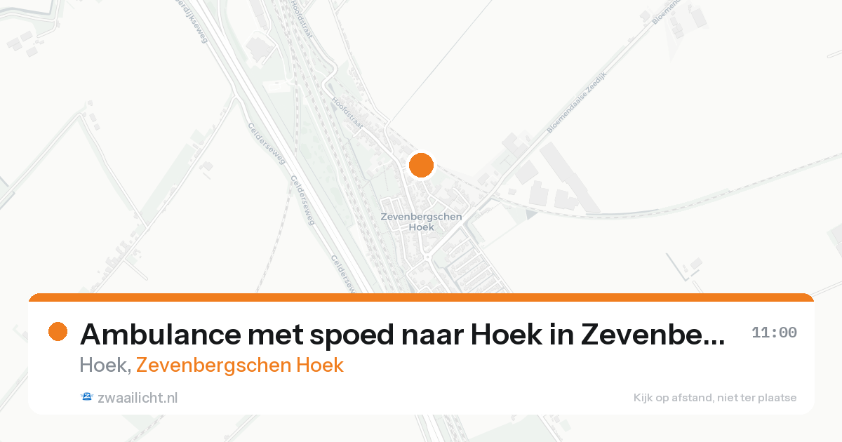 Ambulance met spoed naar Hoek in Zevenbergschen Hoek — 10 jun 2026