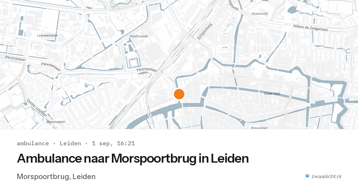 Ambulance naar Morspoortbrug in Leiden — 1 sep 2026