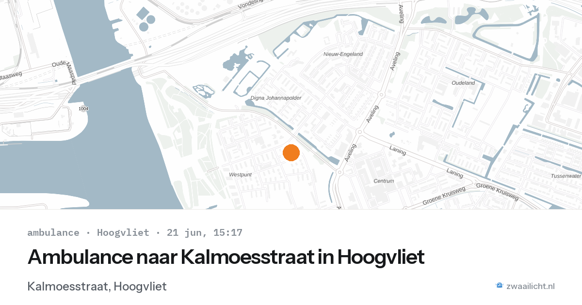 Ambulance naar Kalmoesstraat in Hoogvliet — 21 jun 2026