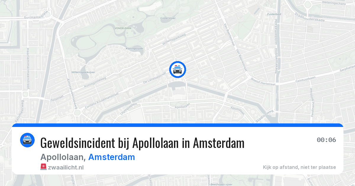 Geweldsincident bij Apollolaan in Amsterdam — 7 jun 2026