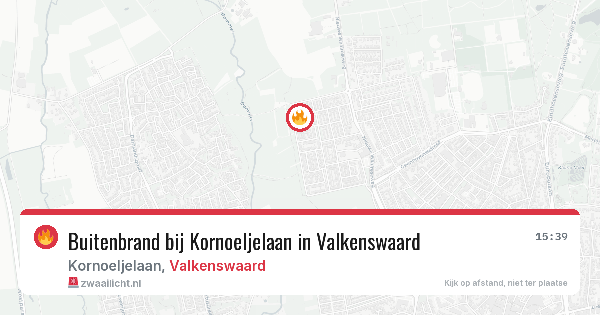 Buitenbrand bij Kornoeljelaan in Valkenswaard — 15 apr 2026