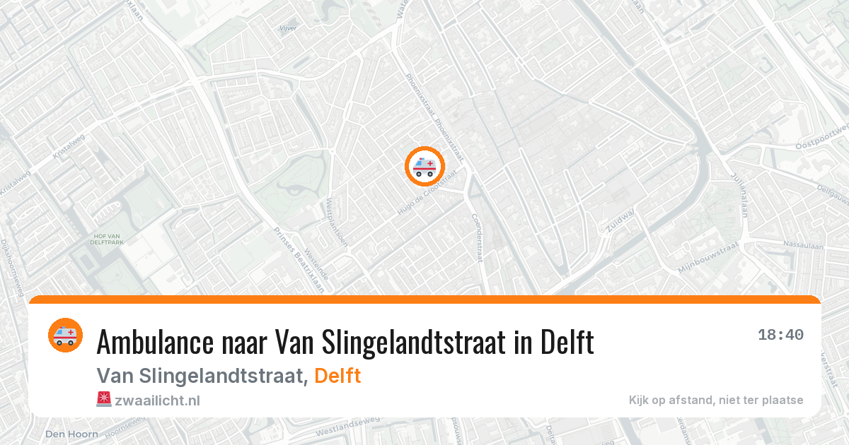 Ambulance naar Van Slingelandtstraat in Delft — 28 jun 2026