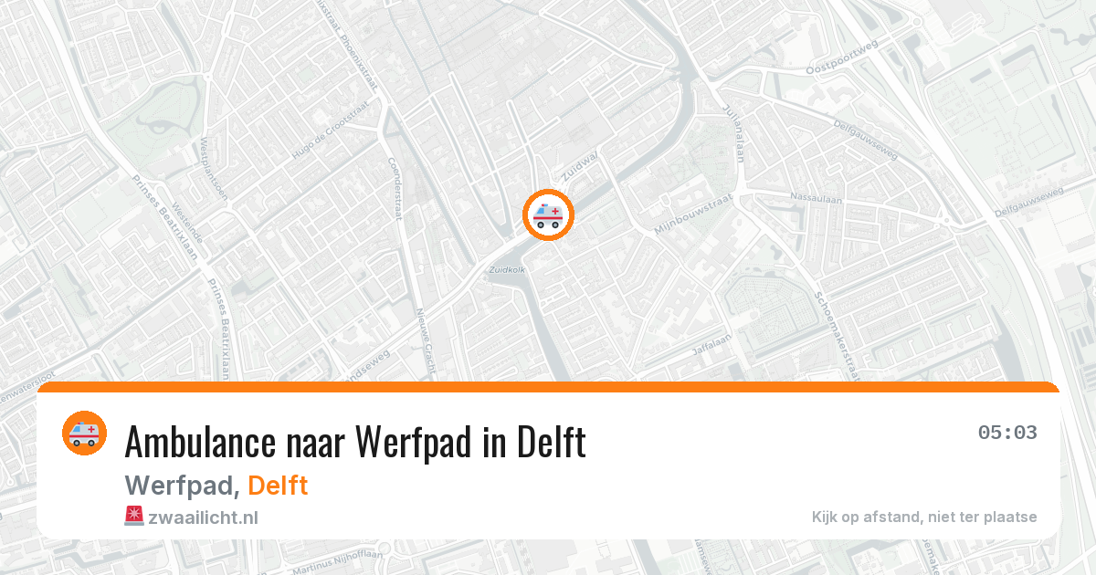 Ambulance naar Werfpad in Delft — 15 aug 2026