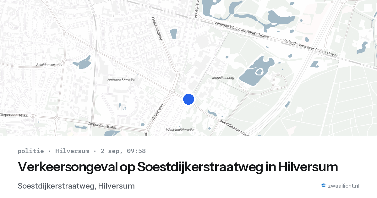 Verkeersongeval op Soestdijkerstraatweg in Hilversum — 2 sep 2026