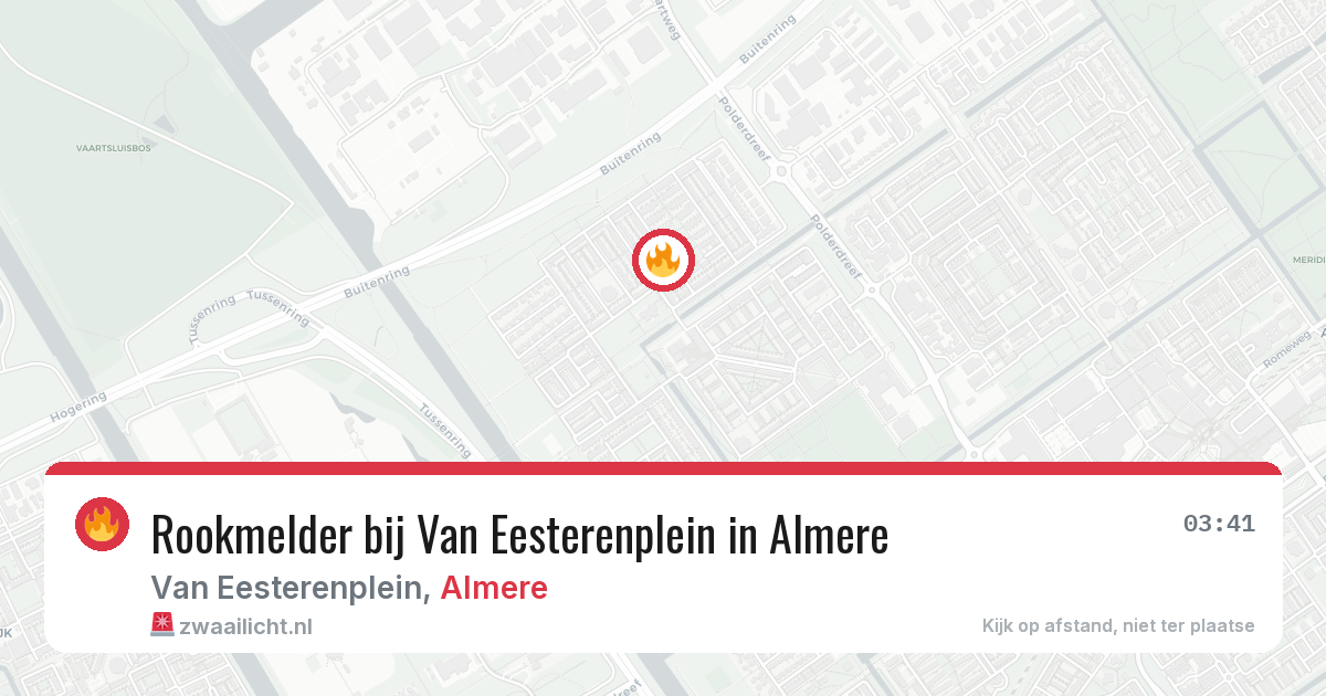 Rookmelder bij Van Eesterenplein in Almere — 14 aug 2026