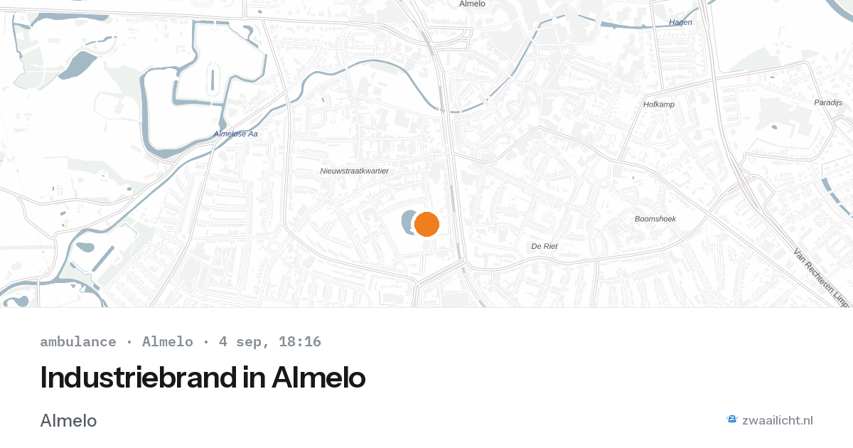 Industriebrand in Almelo — 4 sep 2026