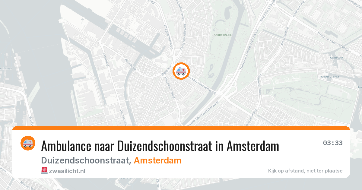 Ambulance naar Duizendschoonstraat in Amsterdam — 29 jul 2026
