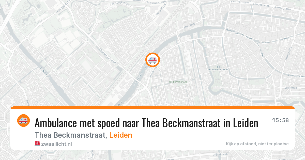 Ambulance met spoed naar Thea Beckmanstraat in Leiden — 16 mrt 2026