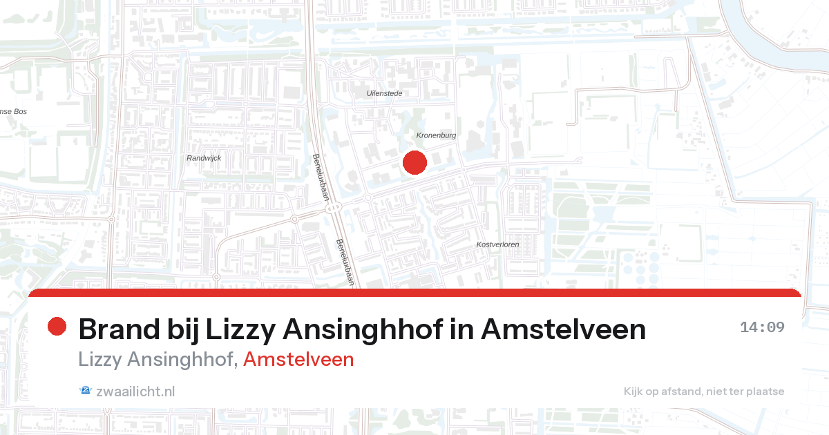 Brand bij Lizzy Ansinghhof in Amstelveen — 28 aug 2026
