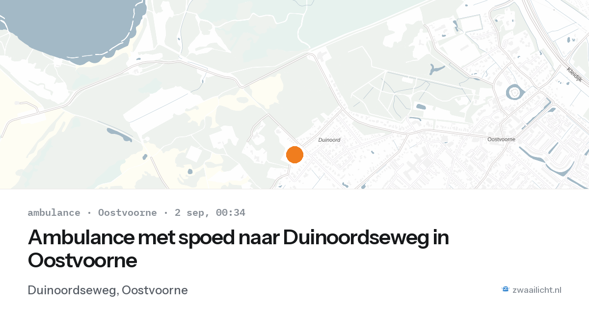 Ambulance met spoed naar Duinoordseweg in Oostvoorne — 1 sep 2026