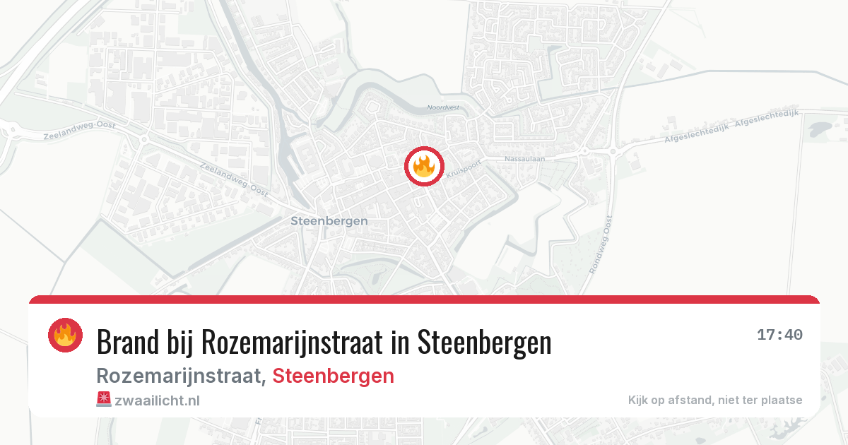 Brand bij Rozemarijnstraat in Steenbergen — 31 mrt 2026