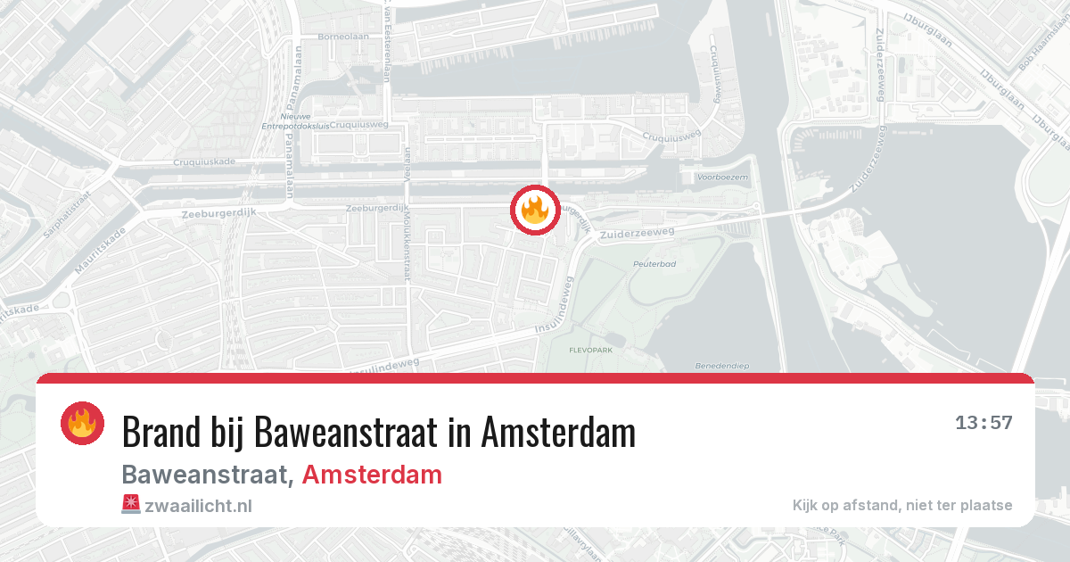 Brand bij Baweanstraat in Amsterdam — 16 mei 2026