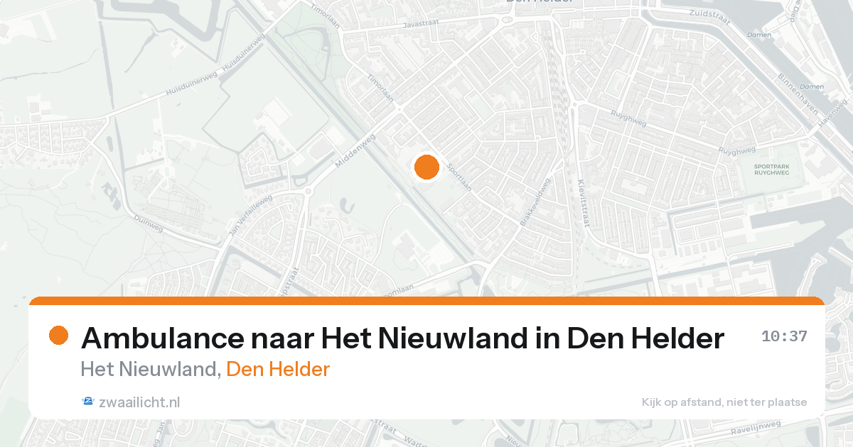 Ambulance naar Het Nieuwland in Den Helder — 18 aug 2026