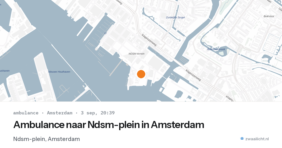 Ambulance naar Ndsm-plein in Amsterdam — 3 sep 2026