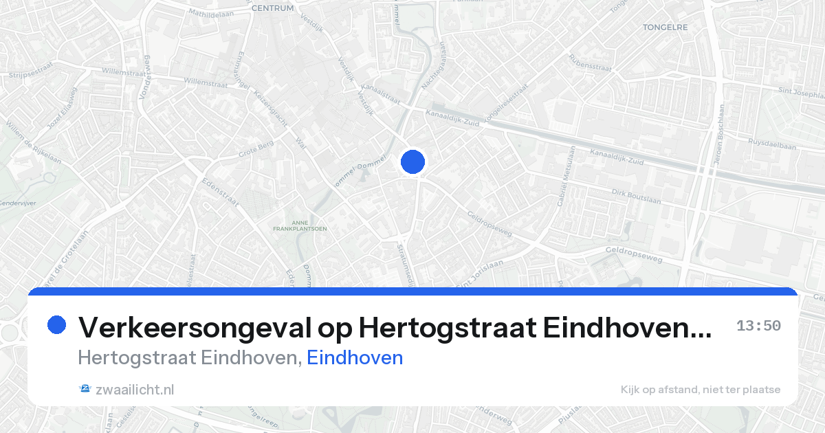 Verkeersongeval op Hertogstraat Eindhoven in Eindhoven — 14 aug 2026