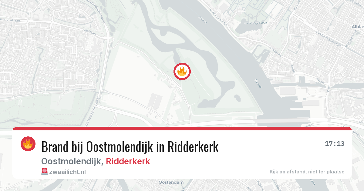Brand bij Oostmolendijk in Ridderkerk — 26 jul 2026