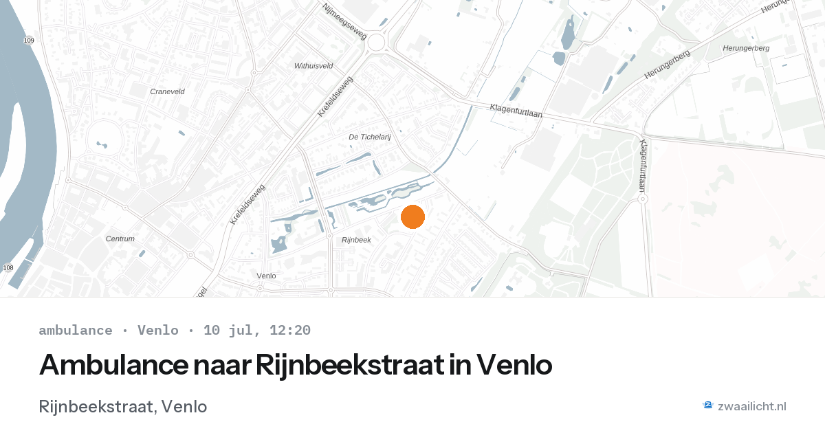 Ambulance naar Rijnbeekstraat in Venlo — 10 jul 2026