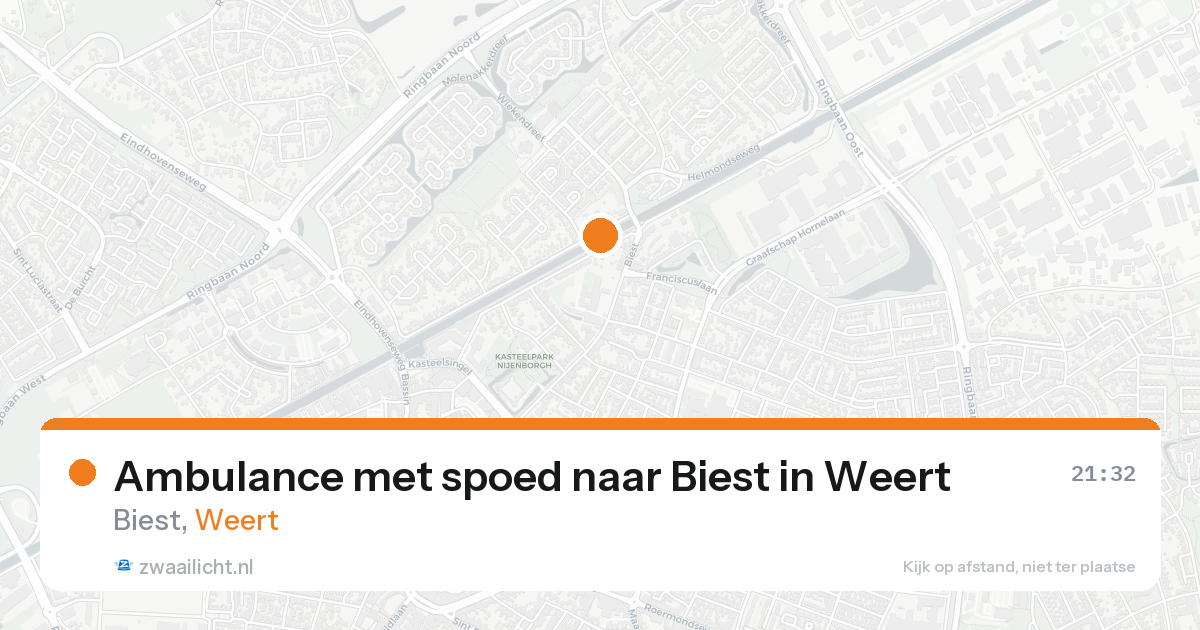 Ambulance met spoed naar Biest in Weert — 25 aug 2026