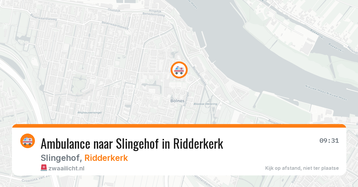 Ambulance naar Slingehof in Ridderkerk — 12 aug 2026