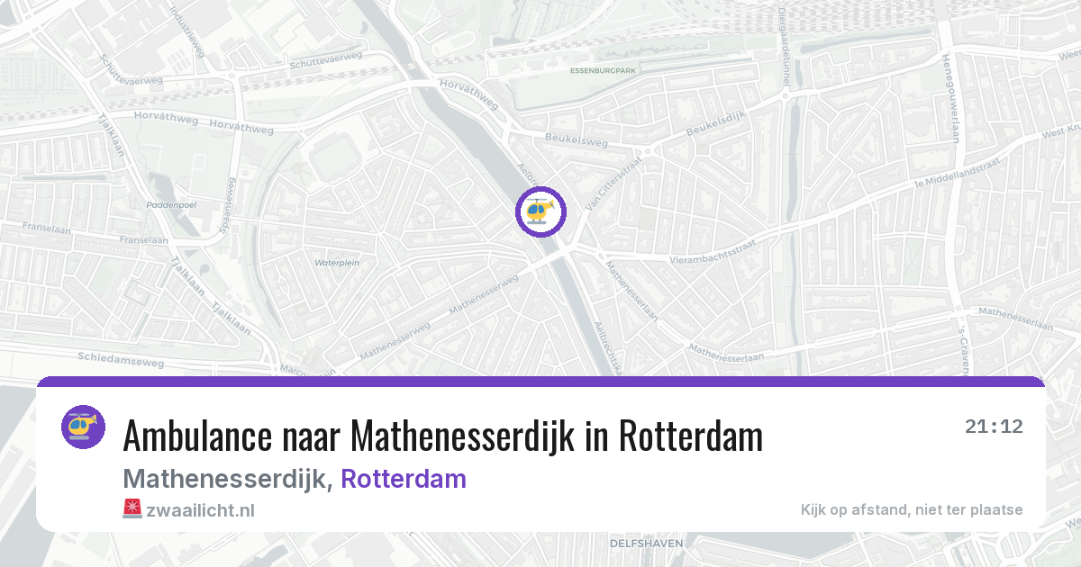 Ambulance naar Mathenesserdijk in Rotterdam — 21 jun 2026