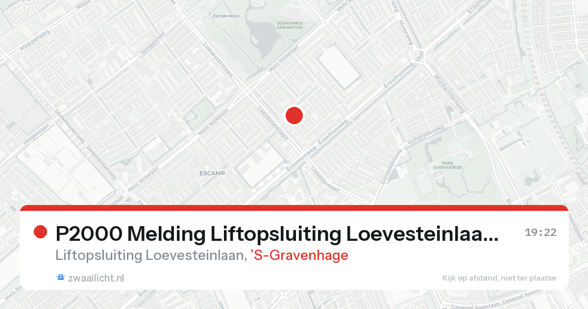P2000 Melding Liftopsluiting Loevesteinlaan, 'S-Gravenhage — 7 feb 2026