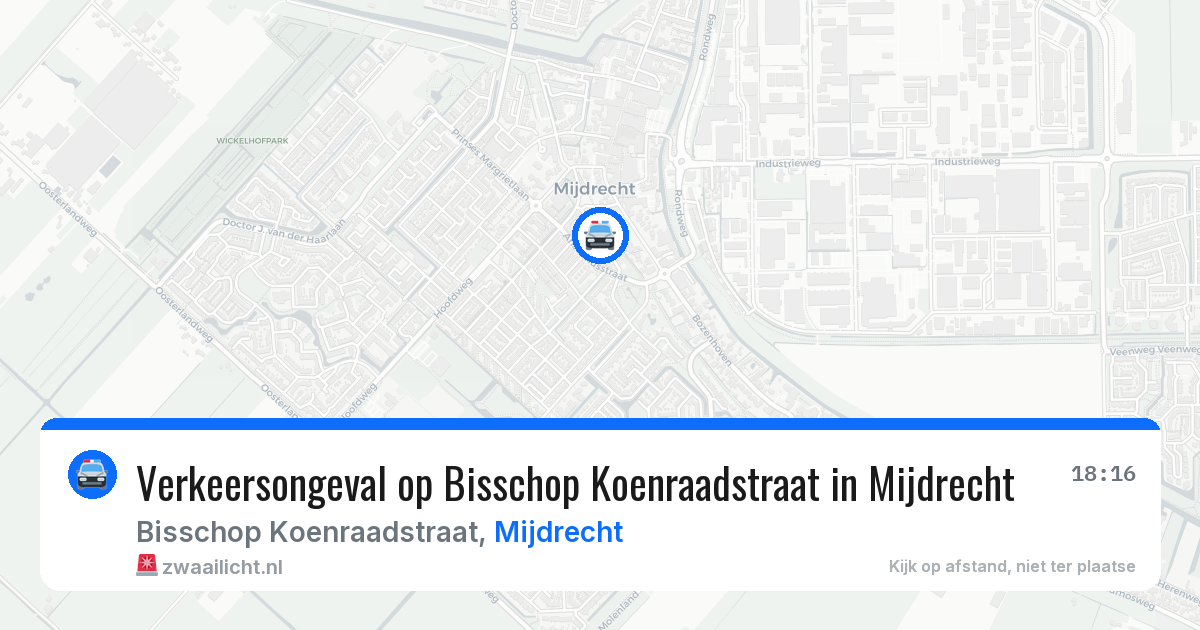 Verkeersongeval op Bisschop Koenraadstraat in Mijdrecht — 28 jan 2026