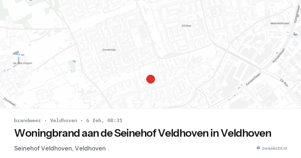 Woningbrand aan de Seinehof Veldhoven in Veldhoven — 6 feb 2026