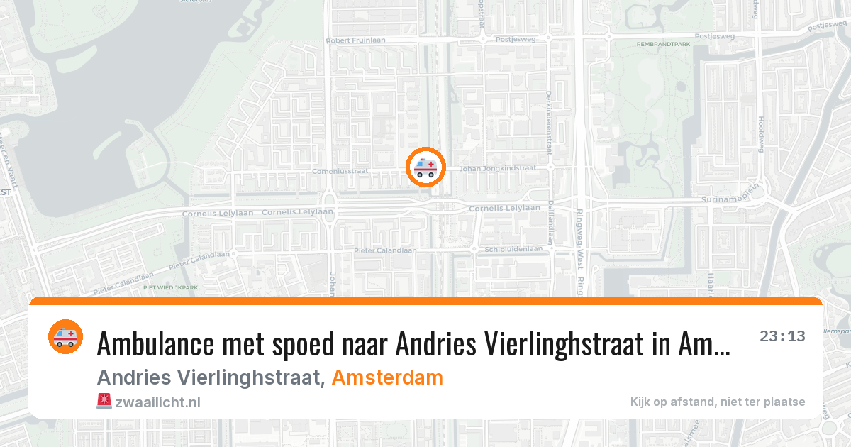 Ambulance met spoed naar Andries Vierlinghstraat in Amsterdam — 4 jul 2026