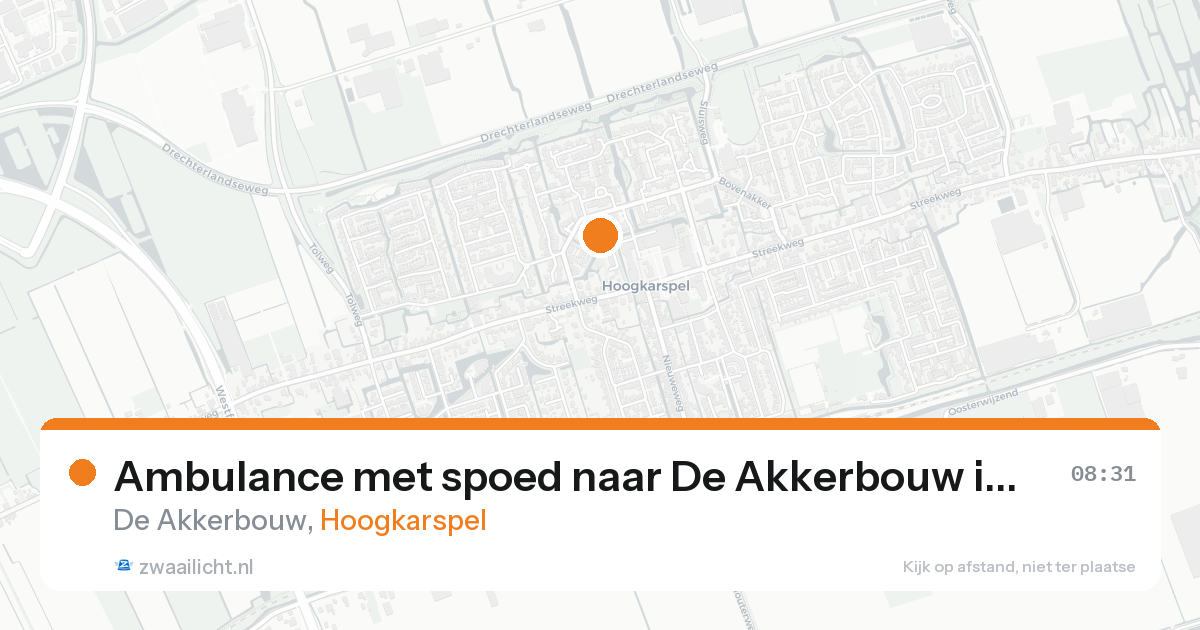 Ambulance met spoed naar De Akkerbouw in Hoogkarspel — 22 mei 2026
