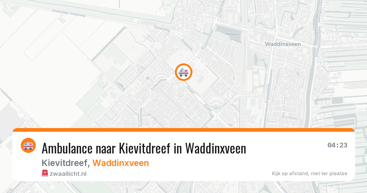 Ambulance naar Kievitdreef in Waddinxveen — 4 jul 2026