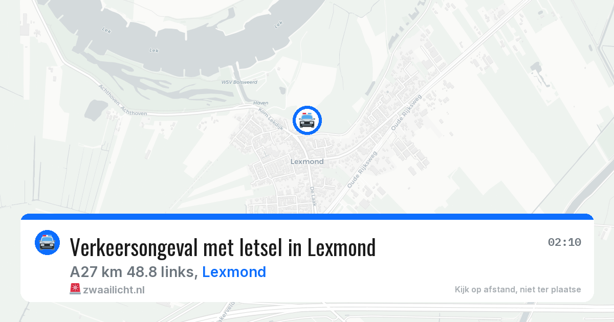 Verkeersongeval met letsel in Lexmond — 12 apr 2026
