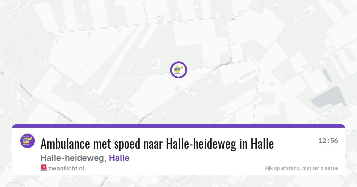 Ambulance met spoed naar Halle-heideweg in Halle — 25 jul 2026